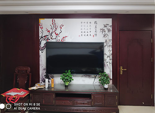 铜仁中式家庭装修电视柜效果展示